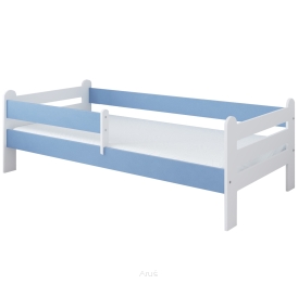 Łóżko dziecięce z barierką 160X80 LIAM biało niebieski