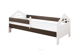 Łóżko dziecięce z barierką 160X80 BONNIE biały orzech