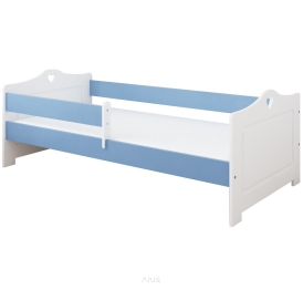 Łóżko dziecięce z barierką 160X80 LUNA biało niebieska
