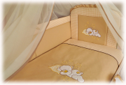 2 elementowa pościel HAFTOWANA (beżowy miś z łatką)