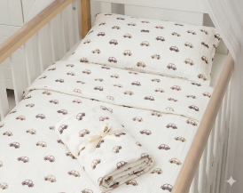 ARUŚ 2 el. poszewki/pościel muślinowa do łóżeczka 120*90 60*40 (cars)