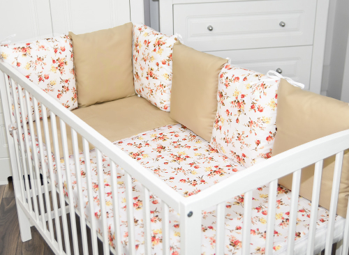 Ochraniacz poduszki 6szt (dzika róża + beżowy)