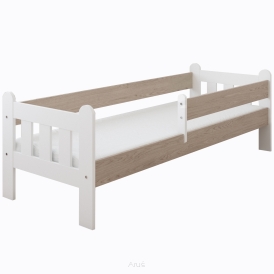 Łóżko dziecięce z barierką 160X80 LEO biały dąb