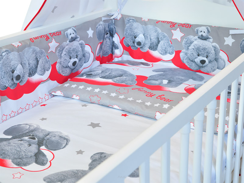 ARUŚ 2 el. pościel do łóżeczka 120*90 (120-funny bear popielaty)