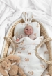 Pościel z wypełnieniem do wózka / kołyski / kosza mojżesza muślinowa (little teddy dla chłopca) - 4