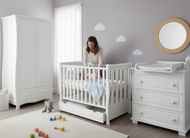 Zestaw mebli, komplet mebli MEGAN 3 : łóżeczko z szufladą + komoda +szafa
