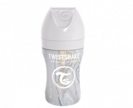 Twistshake Butelka antykolkowa ze stali nierdzewnej 260 ml Marble Gray