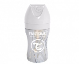 Twistshake Butelka antykolkowa ze stali nierdzewnej 260 ml Marble Gray