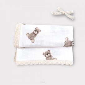 Koc kocy muslinowy z koronka 100x75 bear