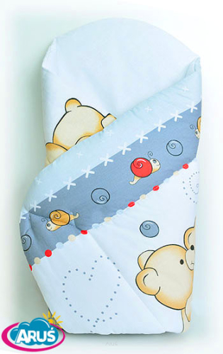 Rożek becik niemowlęcy zapinany na rzep (popielaty teddy2)