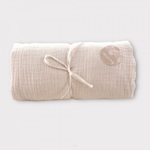 Prześcieradło muślinowe z gumką 120*60 (waniliowy beż)