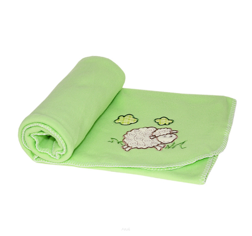 Koc kocyk polarowy 105x80 (zielona owieczka)