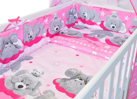 ARUŚ 2 el. pościel do łóżeczka 120*90 (105-funny bear rozowy)