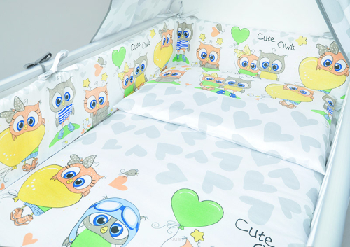 ARUŚ 5 el. pościel do łóżeczka 120*90 (144-popielate pilotki)