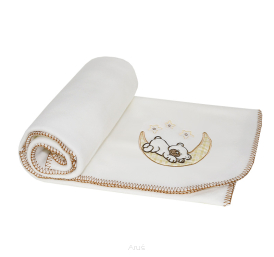 Koc kocyk polarowy 105x80 (biały mis na księżycu)