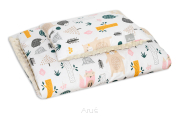 Pościel do wózka / kołyski MINKY (capuccino +zwierzaki)