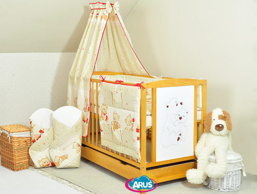 ARUŚ 6 el. pościel bawełniana 120*90 (23-bezowe misie cukierki)