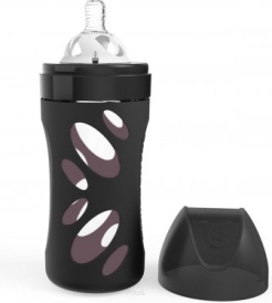 Twistshake Butelka antykolkowa szklana 260 ml Czarna
