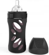 Twistshake Butelka antykolkowa szklana 260 ml Czarna