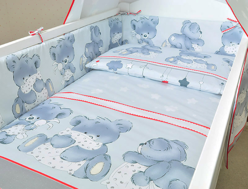 ARUŚ 2 el. pościel do łóżeczka 120*90 (117-popiel  mis z podusia)