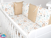 10 el.Pościel do łóżeczka 120x90 "MODUŁOWA"  (jeżyki beżowe +brąz)