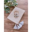 Koc wafelek bawełniany pompony 100x75 (beige with white) - 3
