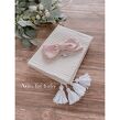 Koc wafelek bawełniany pompony 100x75 (beige with white) - 4