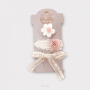 Zestaw 3 spinek (kwiatuszek z falbanką i koronką)