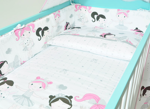 ARUŚ 2 el. pościel do łóżeczka 120*90 (30-popielate lalki)