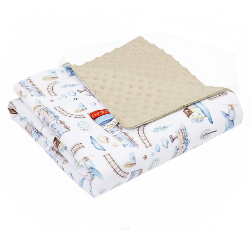 Koc kocyk pled pledzik MINKY 75x100 (capuccino +ciuchcia)