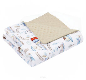 Koc kocyk pled pledzik MINKY 75x100 (capuccino +ciuchcia)