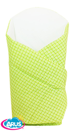 Rożek becik usztywniony zapinany na rzep (zielona krateczka)