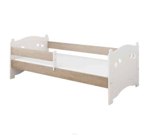 Łóżko dziecięce z barierką 160X80 SANDY biały dąb