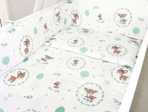 ARUŚ 2 el. pościel do łóżeczka 120*90 (146-wianuszki zielone)