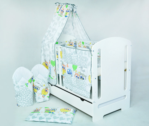 ARUŚ 4 el. pościel do łóżeczka 120*90 (144-popielate pilotki)