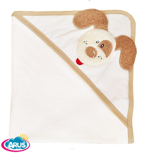 Okrycie kąpielowe+myjka 75x90 (piesek duże uszy)