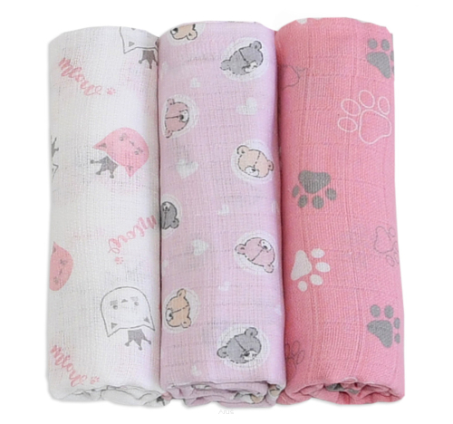 Pieluszki pieluchy tetrowe 3 sztuki (zestaw P)