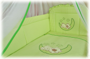 2 elementowa pościel HAFTOWANA (zielony miś na ksieżycu)