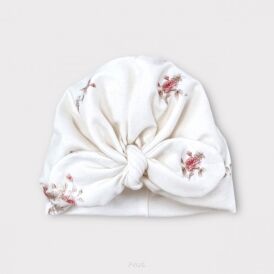 Turban z dzianiny bawełnianej (eternal fleur jasny beż)