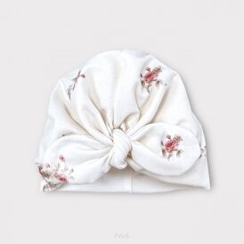Turban z dzianiny bawełnianej (eternal fleur jasny beż)
