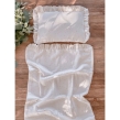 Pościel do wózka / kołyski / kosza mojżesza muślinowa (śmietanka +kropki złote) - 2