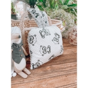 Poduszka przytulanka ZAJACZEK (minky popiel + pandy))