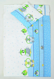 2 pościel do przedszkola 80*220 +gratis (niebieskie sowy NOWE)