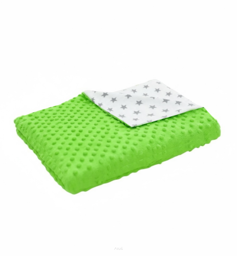Koc kocyk pled pledzik MINKY 75x100 (zielony+gwiazdki)