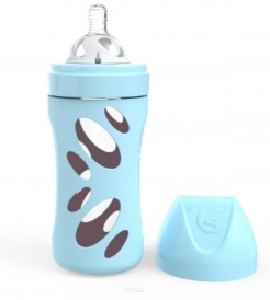 Twistshake Butelka antykolkowa szklana 260 ml Niebieska