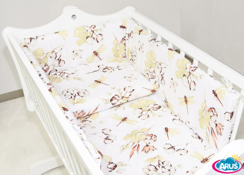 3 el. pościel do kołyski (kwiat bawełny)