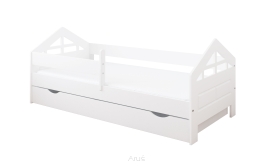 Łóżko dziecięce z szufladą z barierką 160X80 BONNIE biała