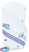 Rożek becik niemowlęcy zapinany na rzep (niebieskie misie dmuchawce 2)