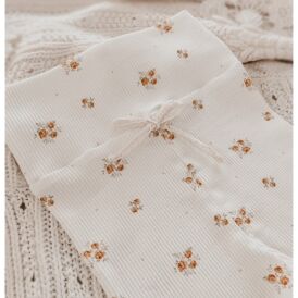 Legginsy bawełniane prążkowane z kokardką (eternal roses)