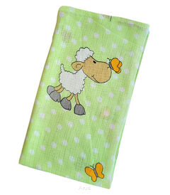 Pielucha pieluszka tetrowa kolorowa 70*80 (zielone baranki)